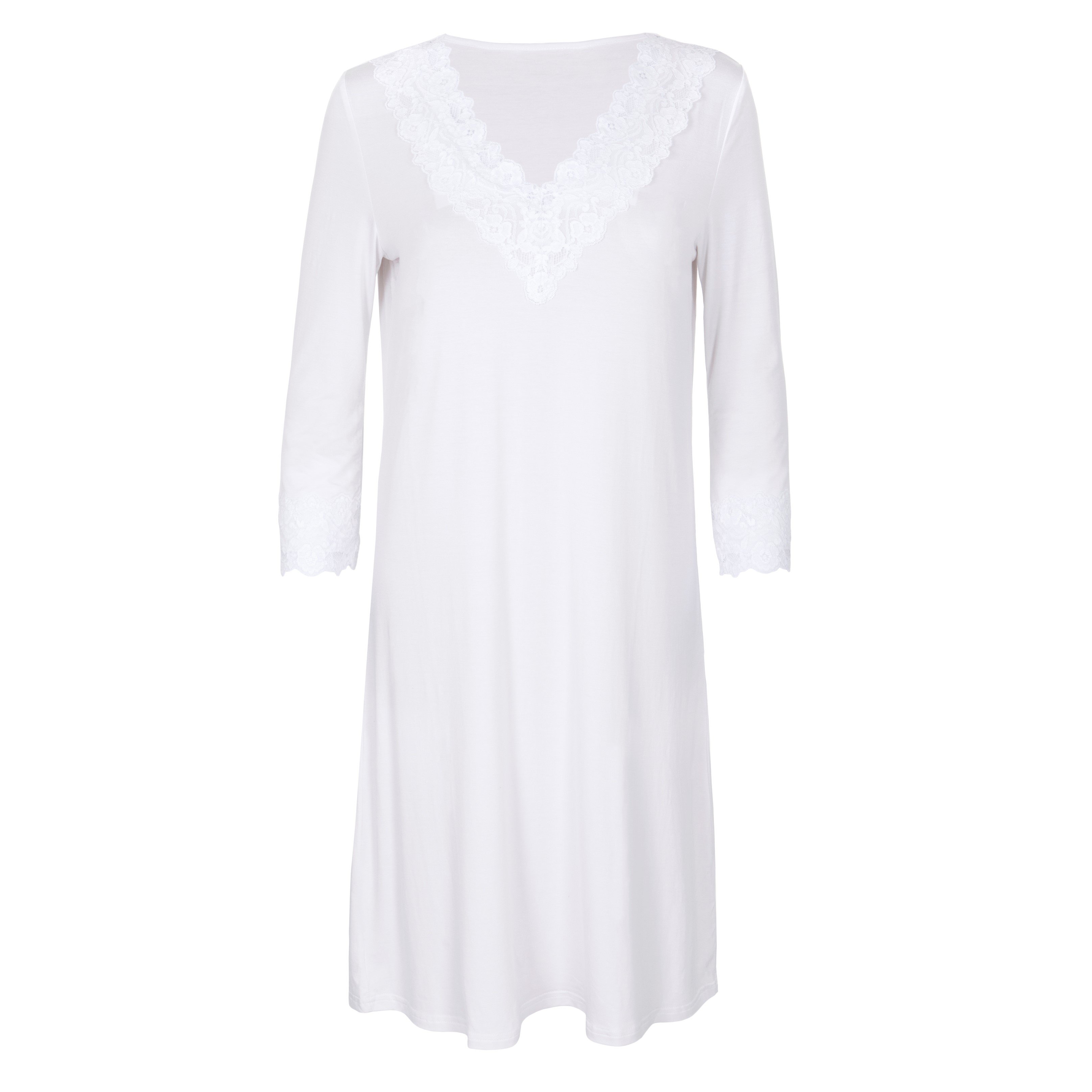 Ella Jersey White Nightie - available in all dress sizes. Viscose