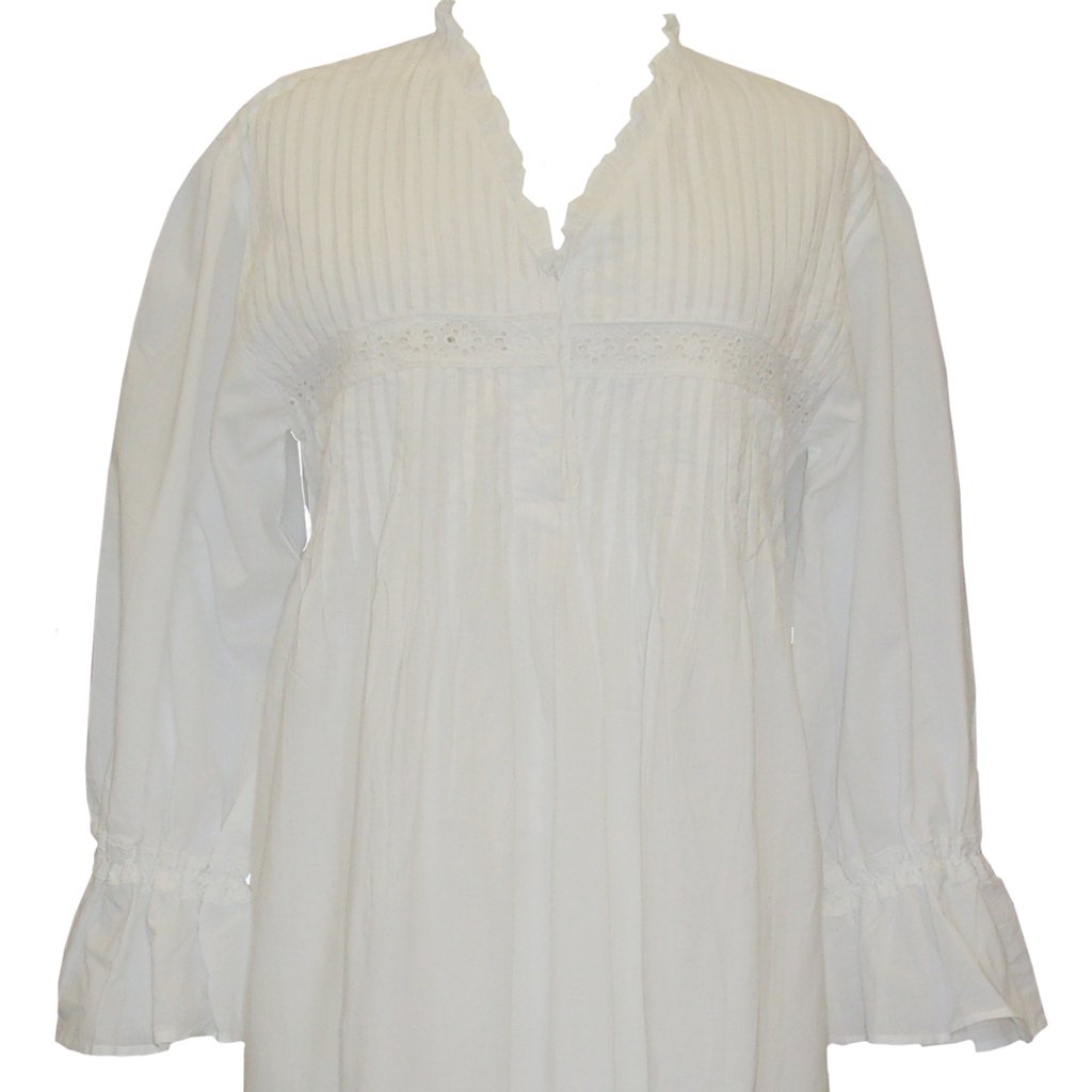 Anna White Cotton Nightdress by Powell Craft