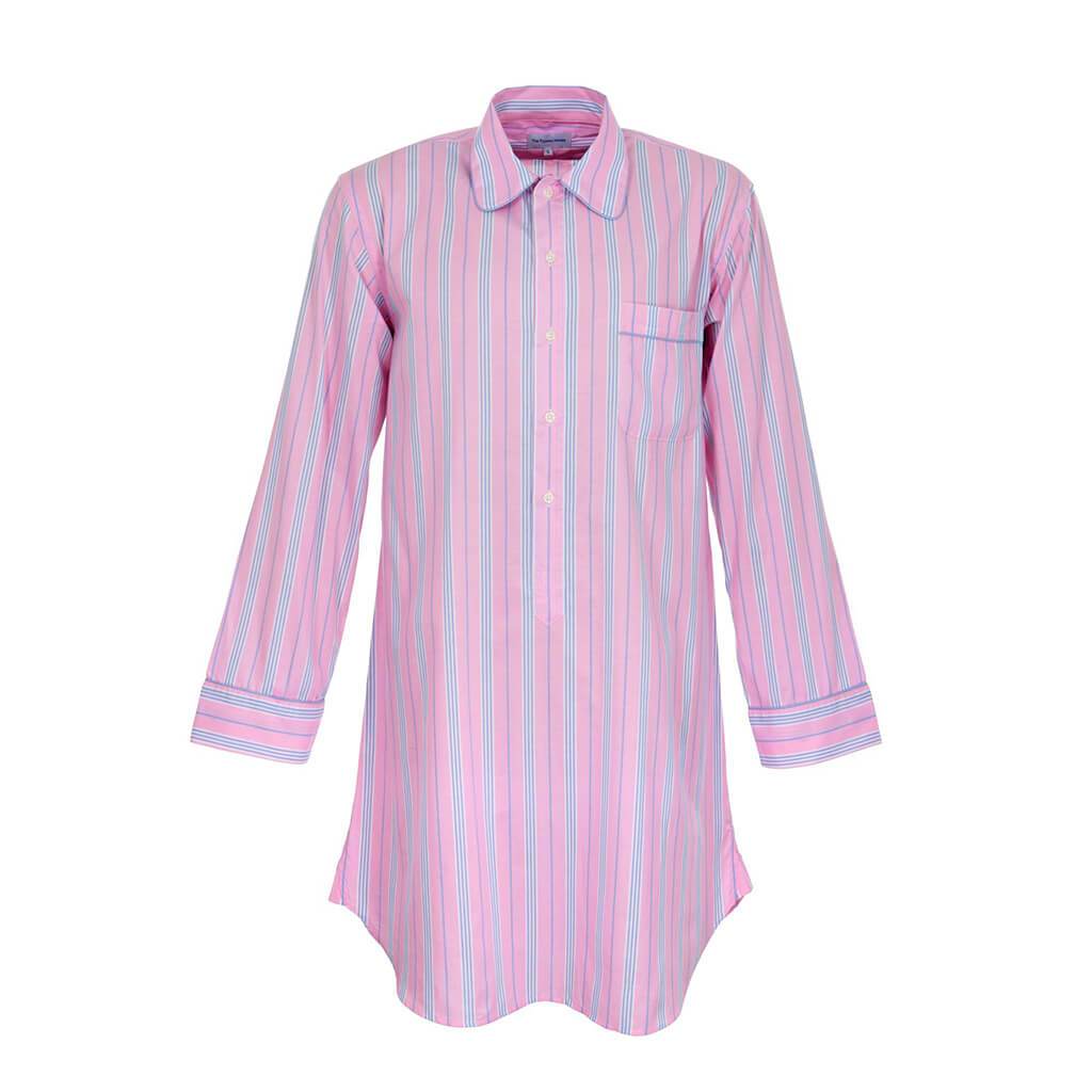 sizes available Men's Premium Cotton Nightshirt by Somax Blue Stripes 