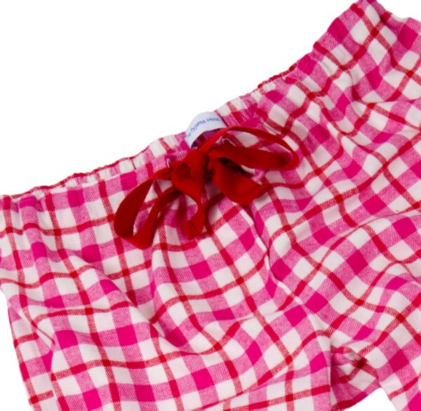PJ Bottoms in Brushed Cotton Bright Pink Check
