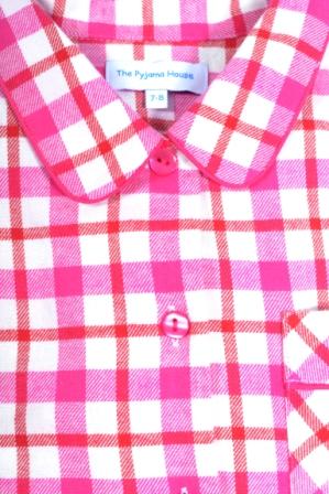 Pyjama House bright pink check flannel pyjamas, folded