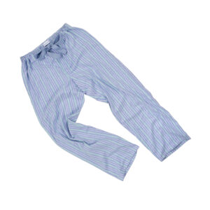 Pale blue and aqua stripe PJ bottoms - tie detail