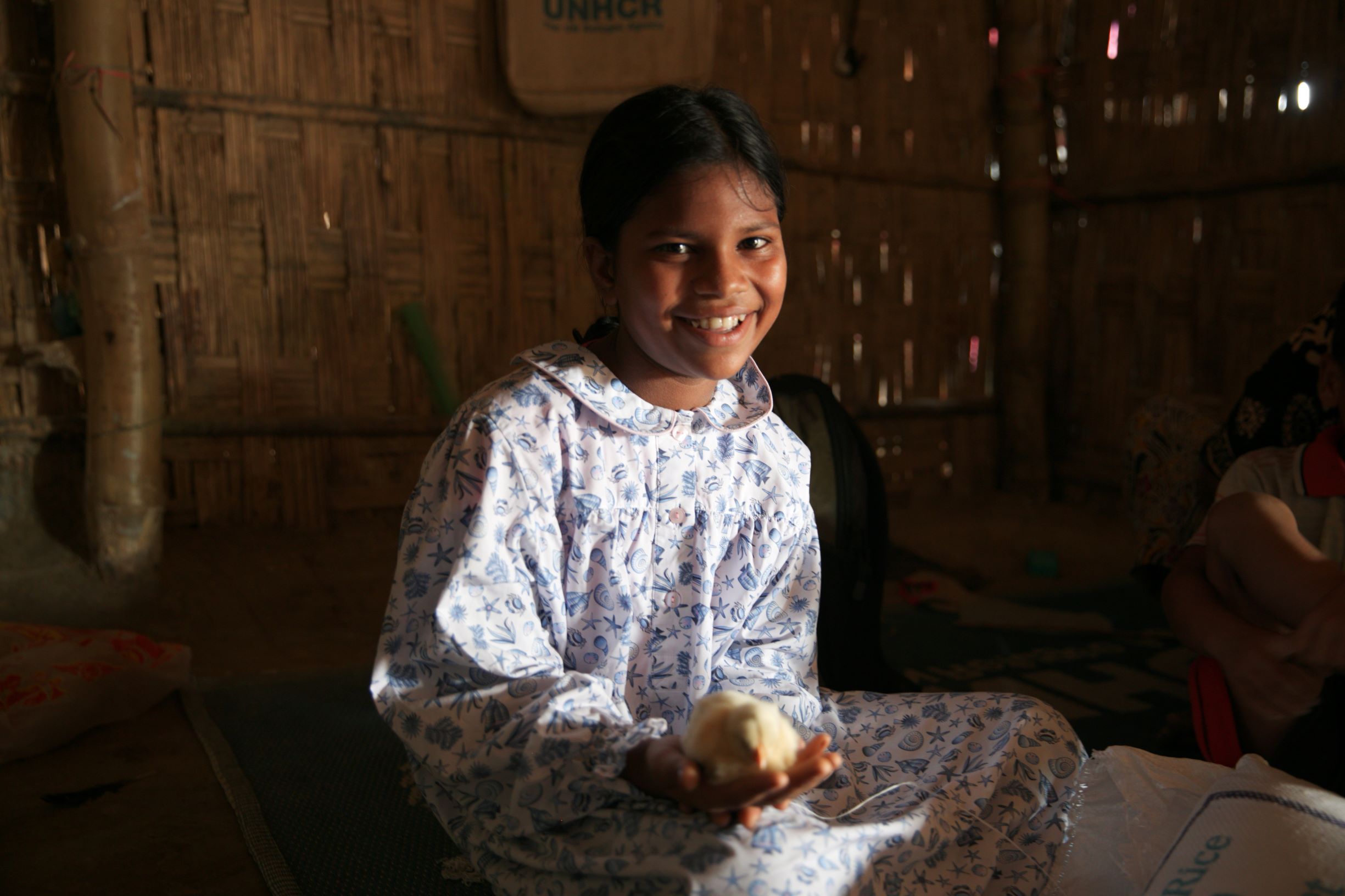 Pyjama House nightie brings a smile to a Rohingya refuge in Bangladesh
