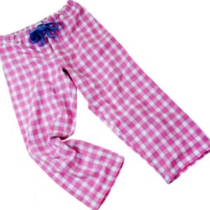 Pale pink and blue check PJ bottoms
