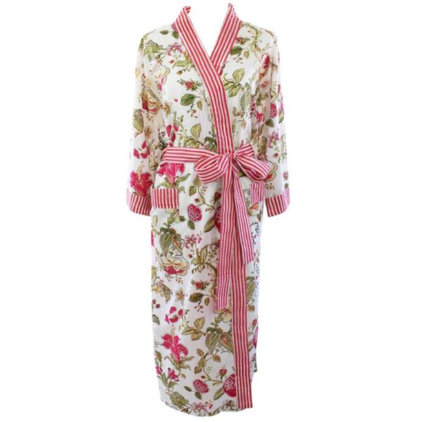 Pink edged dressing gown