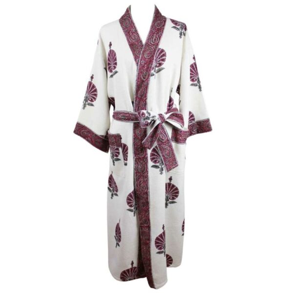 ladies waffle texture bathrobe 100% cotton