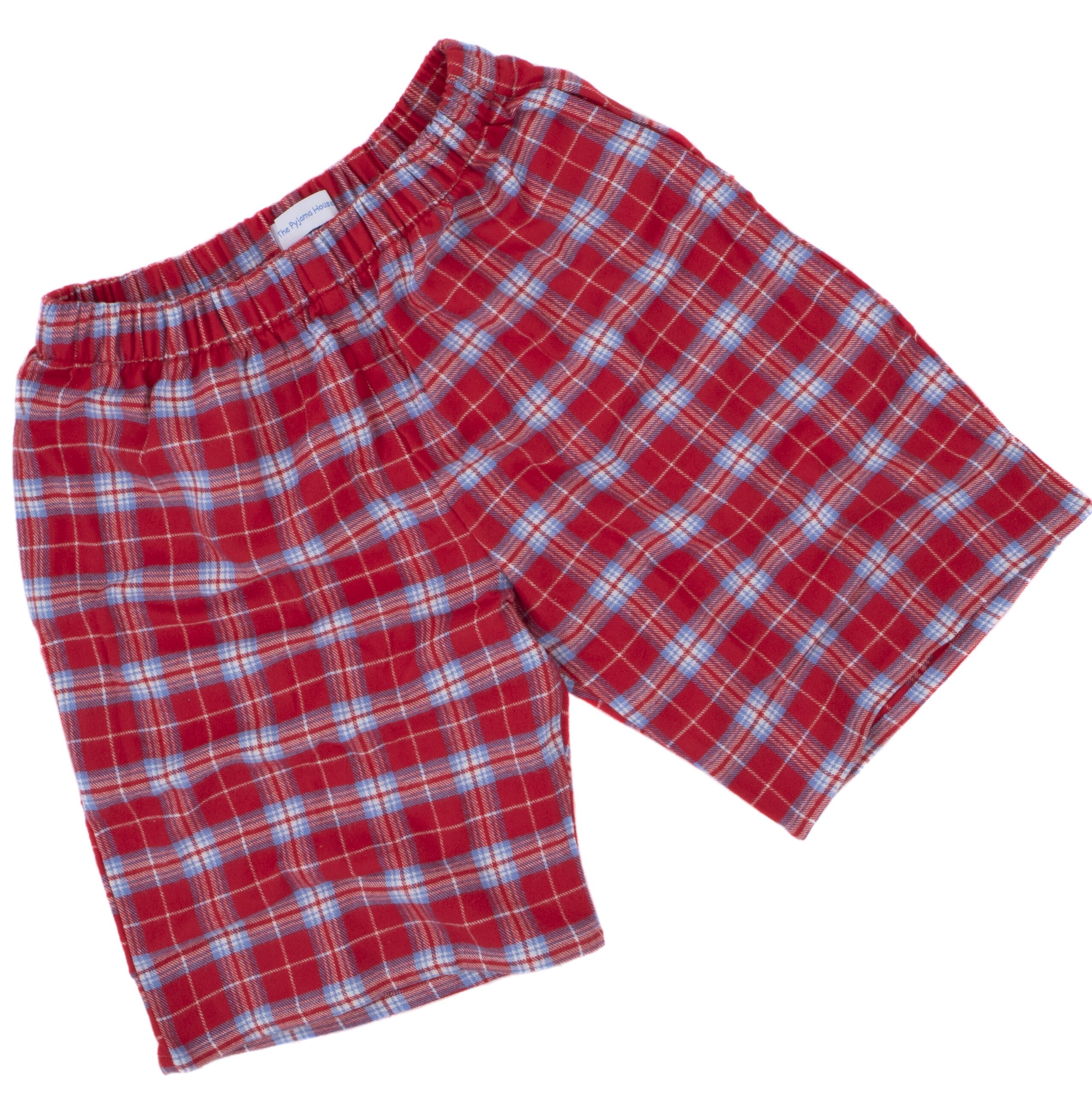 red tartan pyjama shorts for boys and men