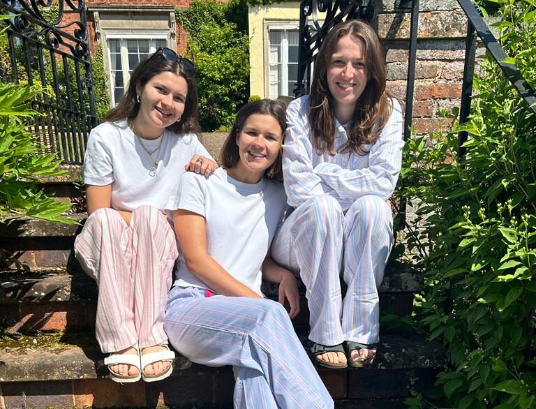 girls in their new pyjamas