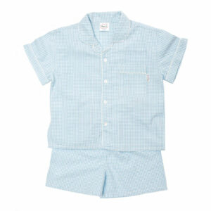 Blue gingham short pyjamas for boys