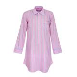 candy stripe nightshirt for adults, 100 percent cotton